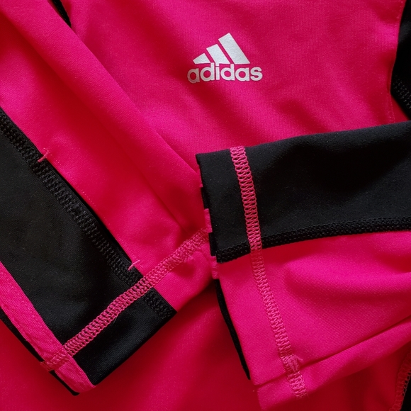 Adidas Quarter zip Pullover Pink and Black - Picture 5 of 6